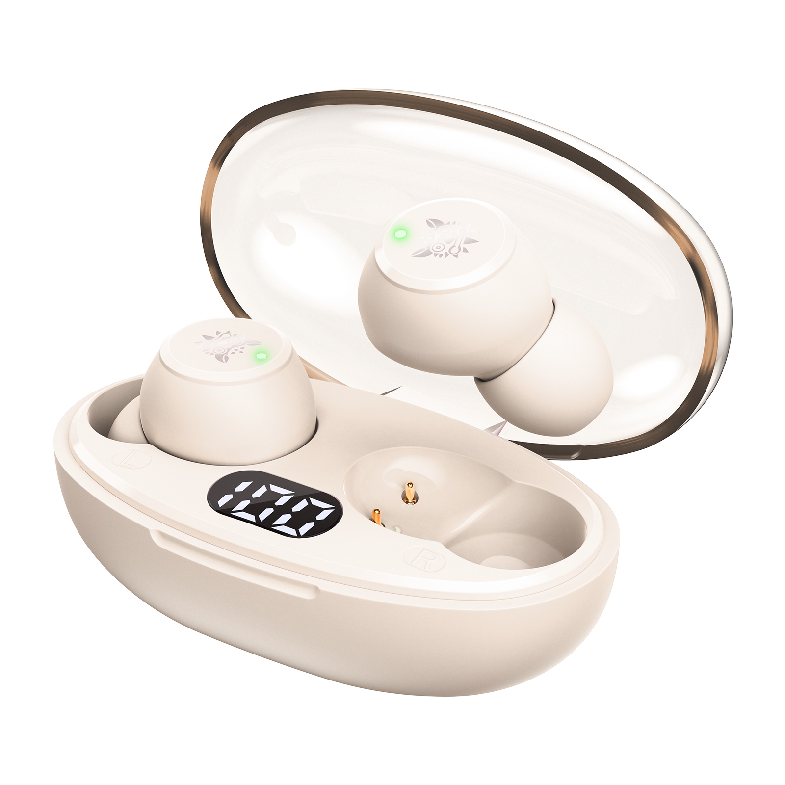 ONIKUMA T305 Digital Display Wireless Bluetooth Earphone(Beige) - Shopkiz.com