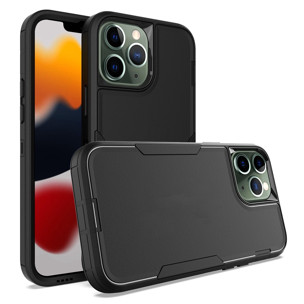 For iPhone 13 Pro Max 2 in 1 PC Hybrid TPU Phone Case(Black) - Shopkiz.com
