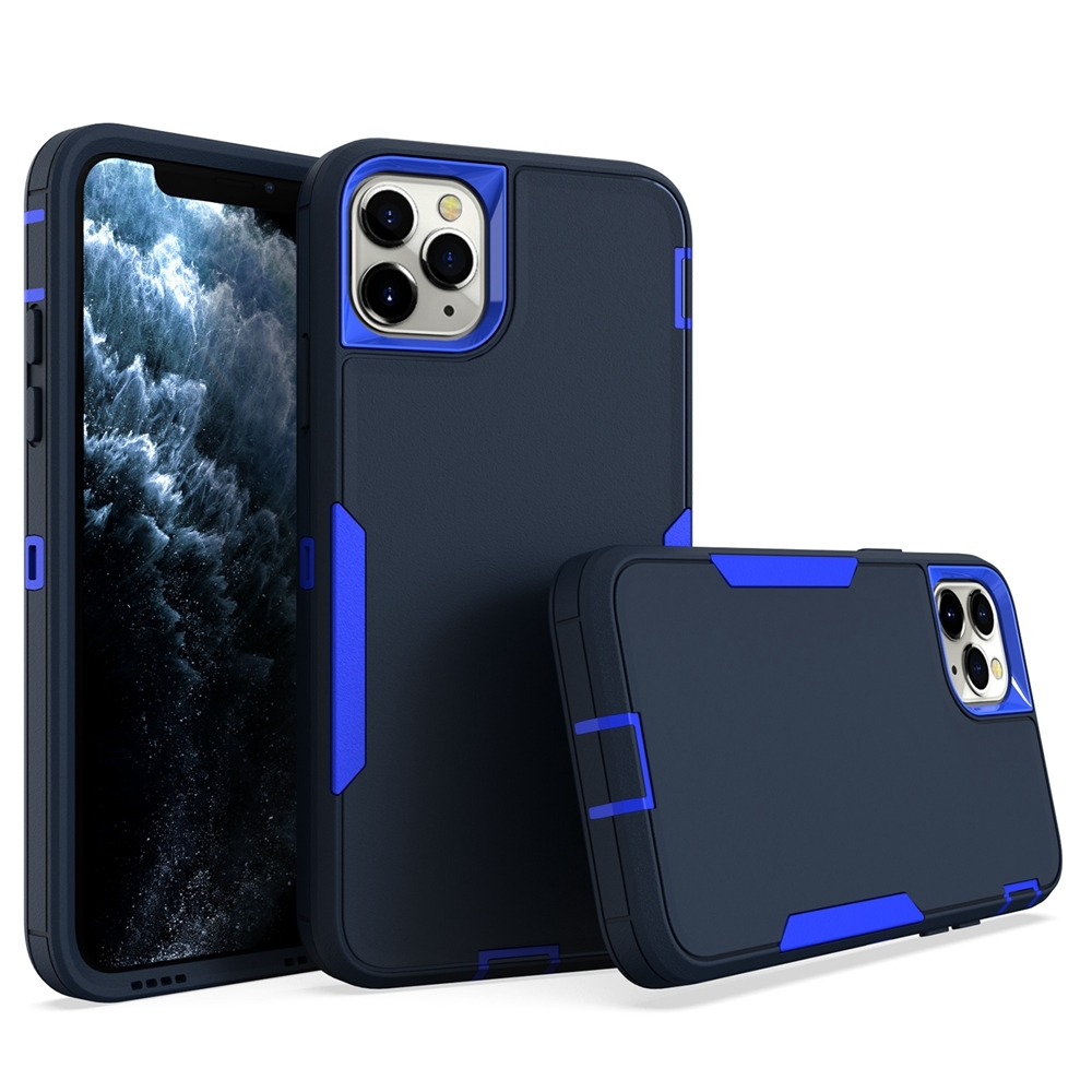 For iPhone 12 Pro Max 2 in 1 PC Hybrid TPU Phone Case(Royal Blue+Dark Blue) - Shopkiz.com