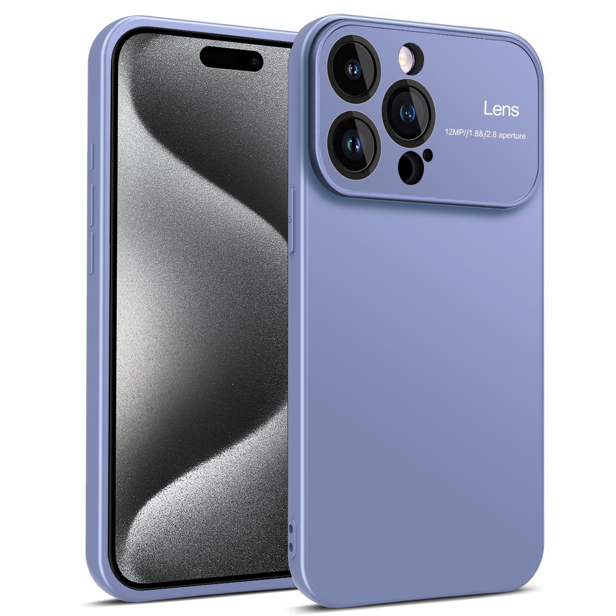 For iPhone 15 Pro Max Laminated Large Window TPU Phone Case(Blue) - Shopkiz.com
