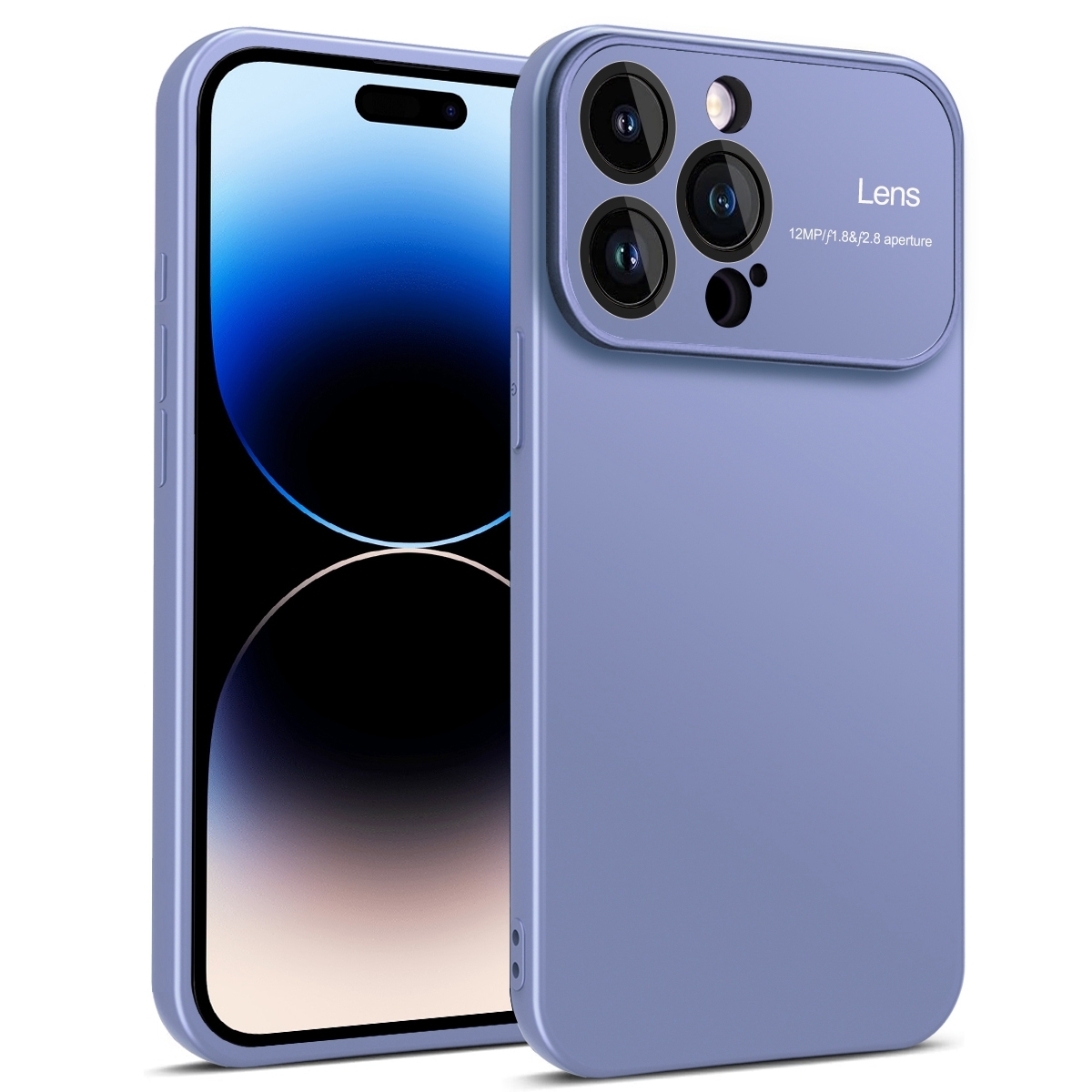For iPhone 14 Pro Max Laminated Large Window TPU Phone Case(Blue) - Shopkiz.com