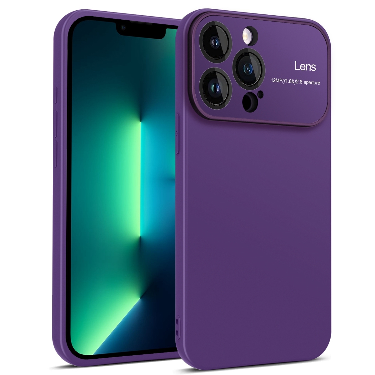 For iPhone 13 Pro Max Laminated Large Window TPU Phone Case(Purple) - Shopkiz.com