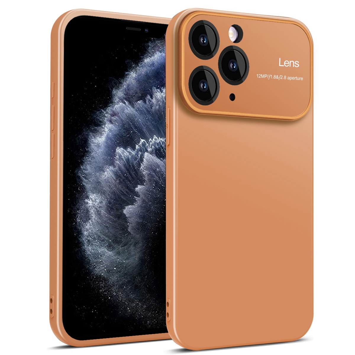 For iPhone 11 Pro Max Laminated Large Window TPU Phone Case(Brown) - Shopkiz.com