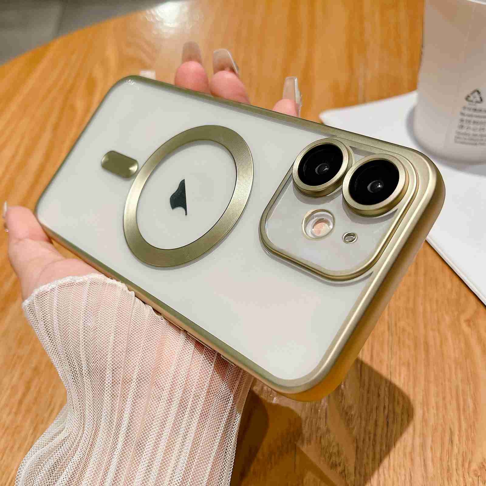 For iPhone 11 MagSafe Magnetic Frosted TPU Phone Case(Gold) - Shopkiz.com