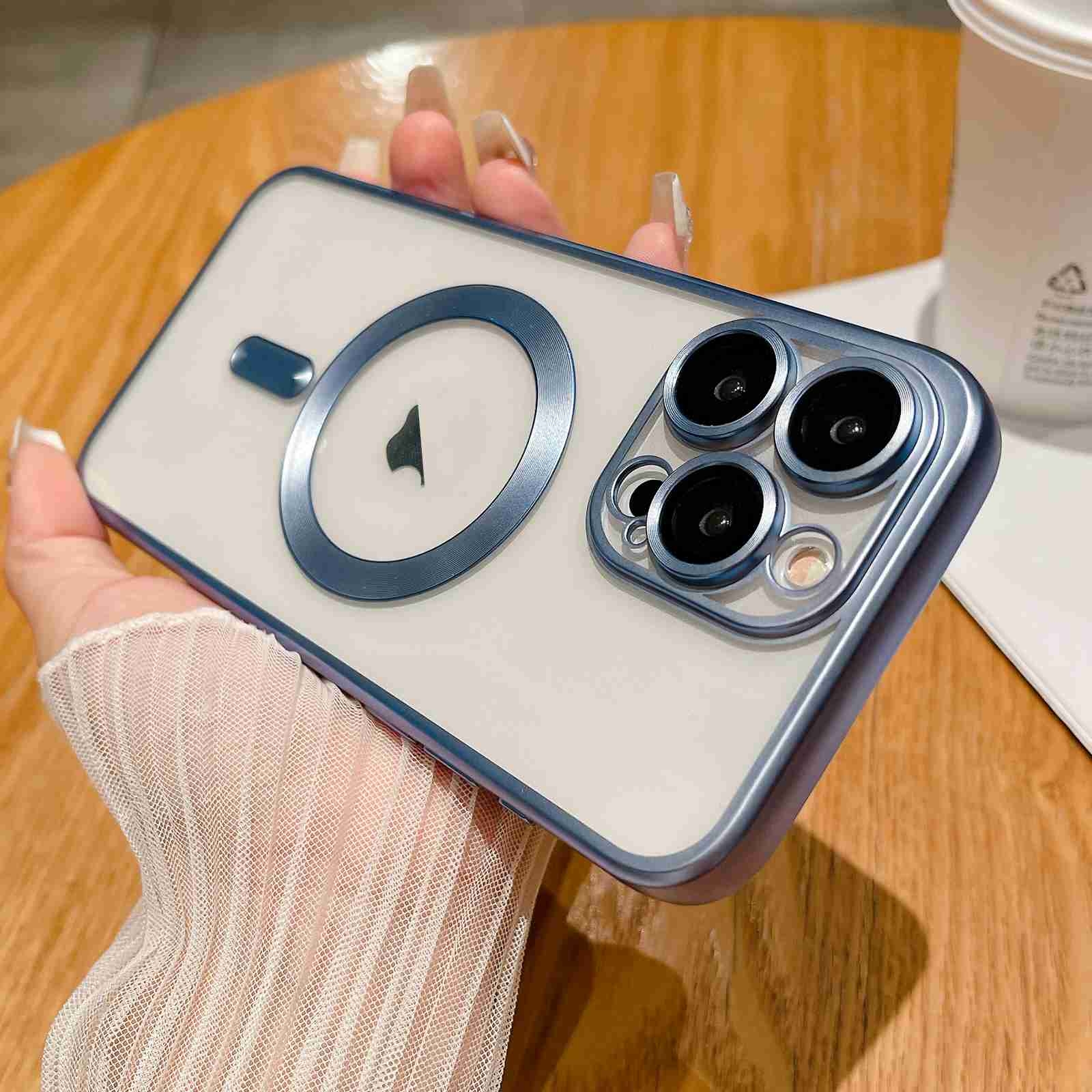 For iPhone 12 Pro Max MagSafe Magnetic Frosted TPU Phone Case(Sierra Blue) - Shopkiz.com