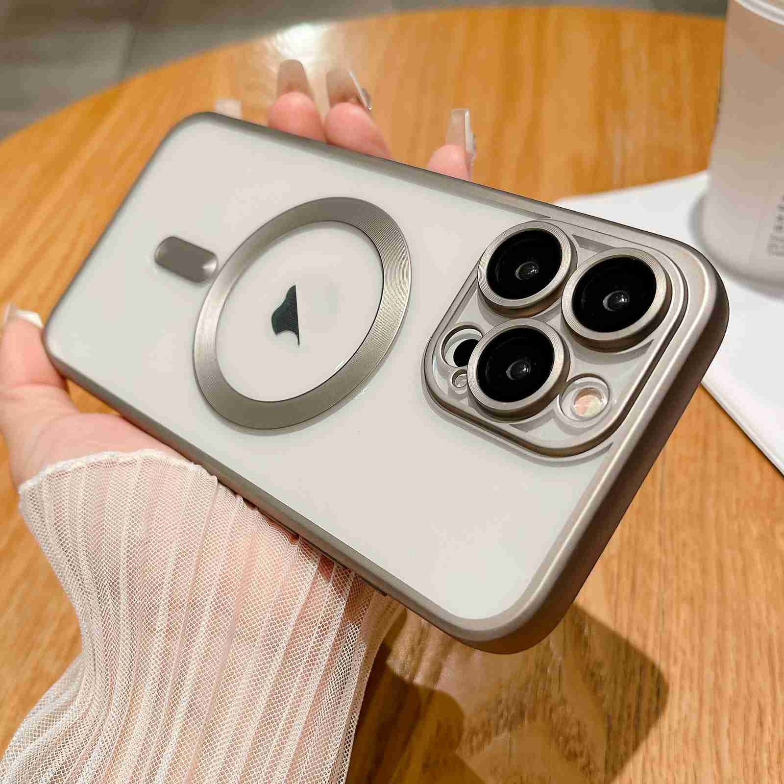 For iPhone 13 Pro MagSafe Magnetic Frosted TPU Phone Case(Titanium) - Shopkiz.com