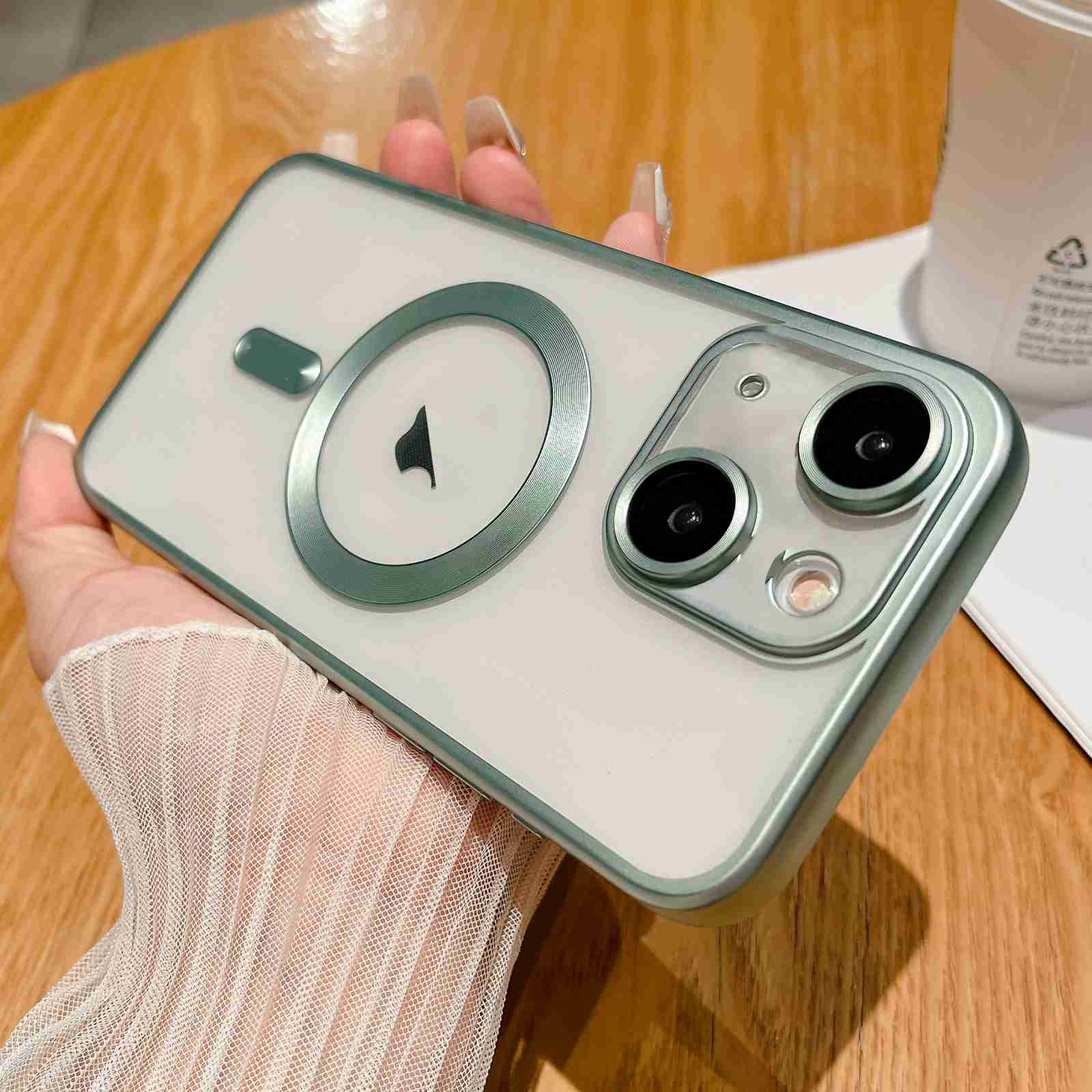 For iPhone 14 MagSafe Magnetic Frosted TPU Phone Case(Green) - Shopkiz.com