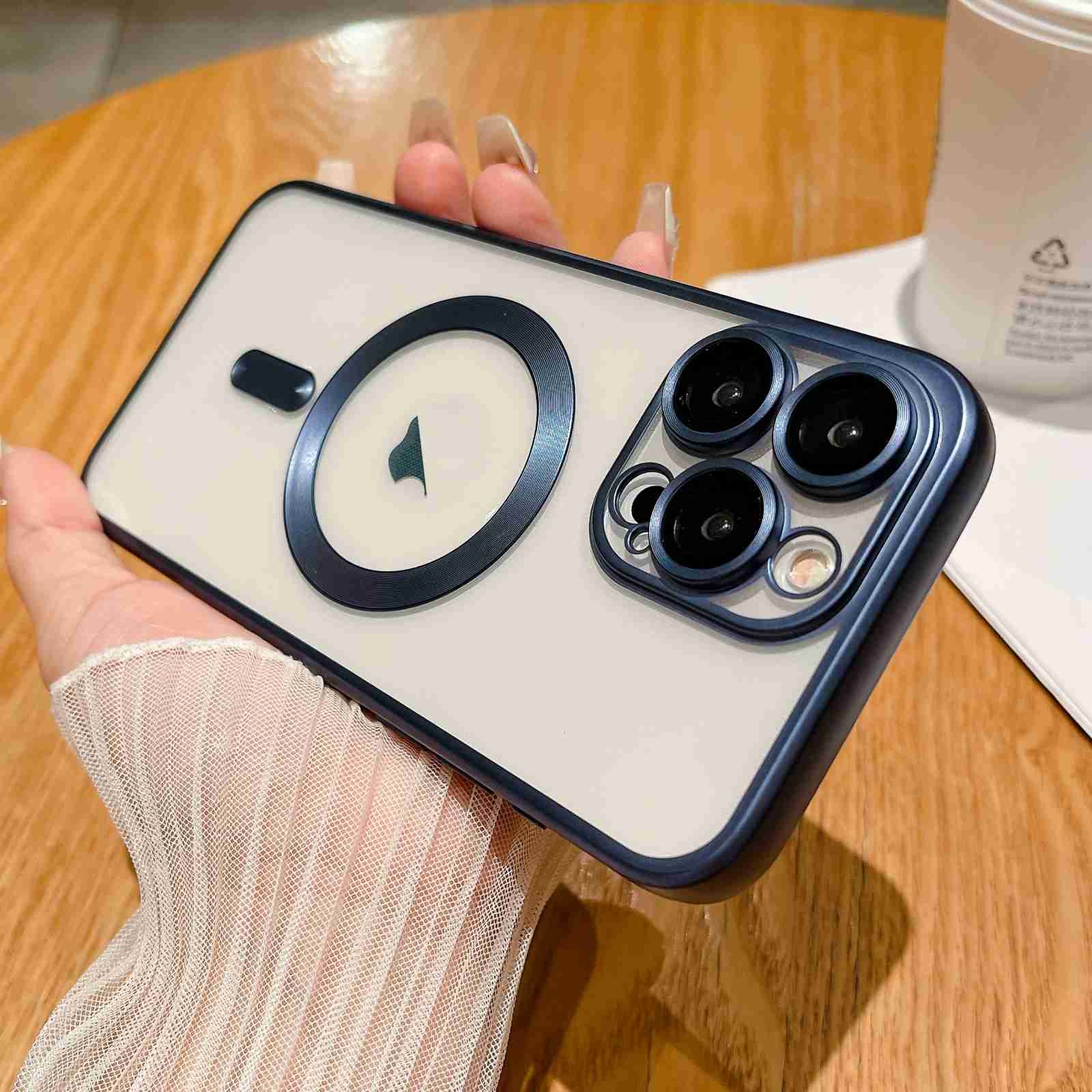 For iPhone 14 Pro MagSafe Magnetic Frosted TPU Phone Case(Dark Blue) - Shopkiz.com