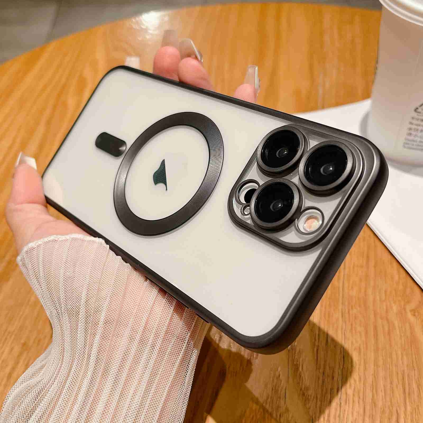 For iPhone 15 Pro MagSafe Magnetic Frosted TPU Phone Case(Black) - Shopkiz.com