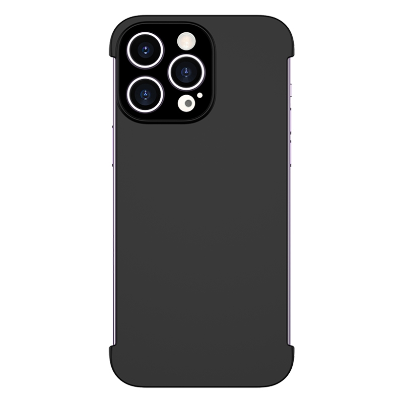 For iPhone 14 Pro Max Shockproof Frameless Phone Case(Black) - Shopkiz.com