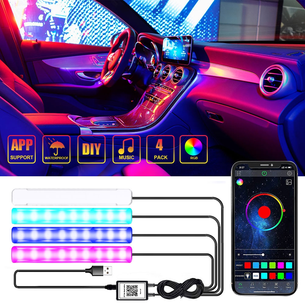 G4 Car USB RGB Foot LED Atmosphere Light with APP Control - Shopkiz.com