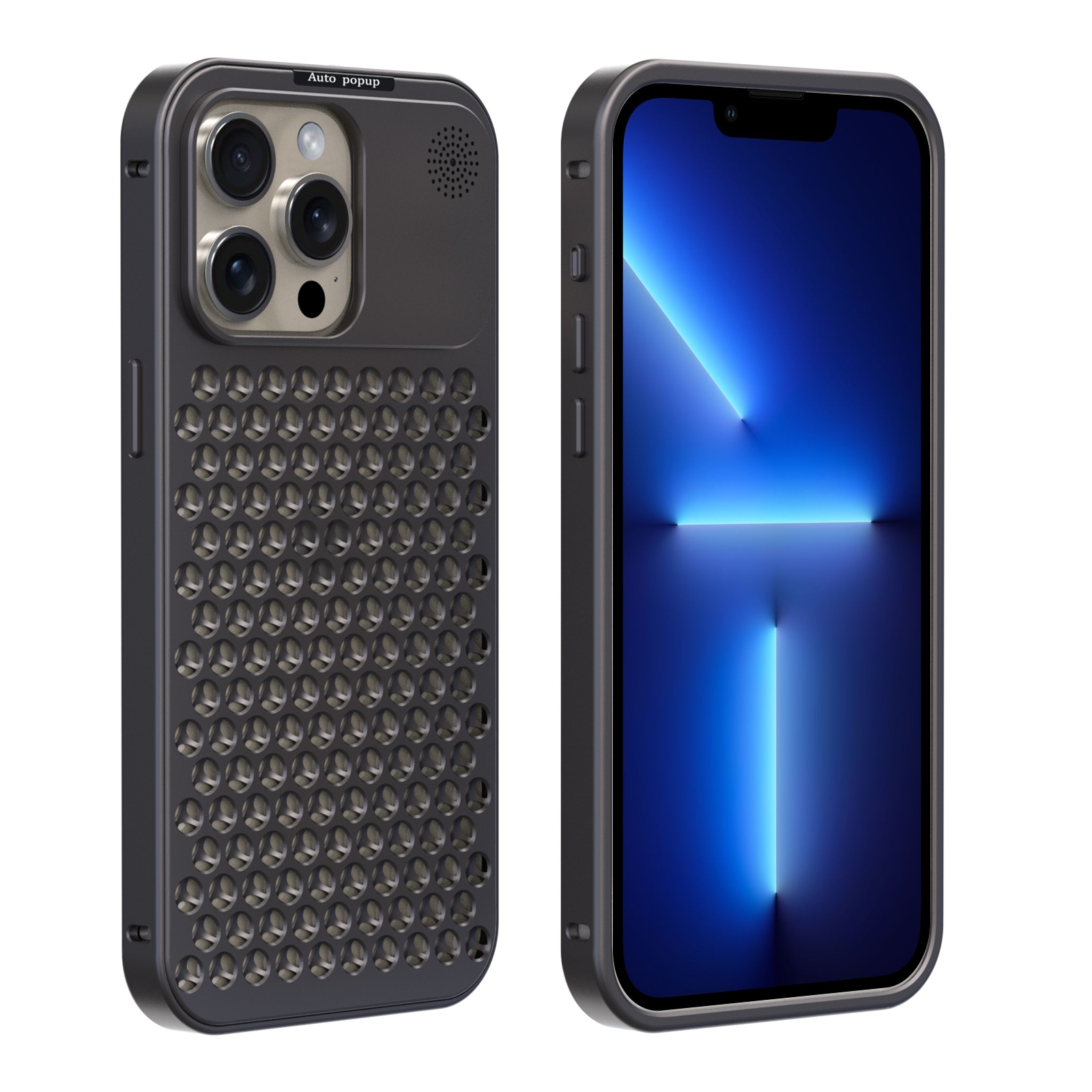 For iPhone 13 Pro Max R-JUST RJ58 Aromatherapy Metal Cooling Phone Case(Grey) - Shopkiz.com