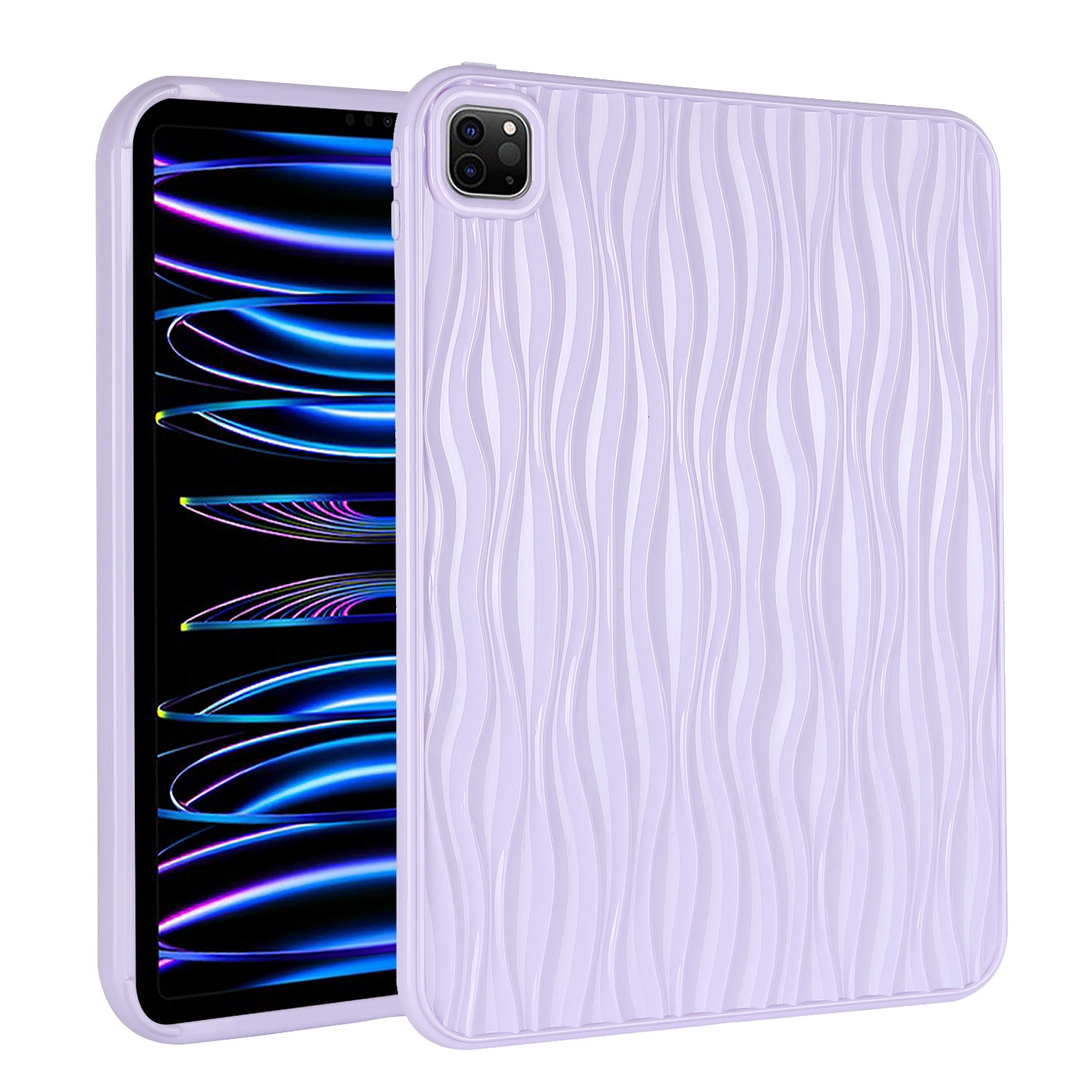 For iPad Pro 12.9 2022 / 2021 / 2020 Jelly Color Water Ripple TPU Tablet Case(Purple) - Shopkiz.com