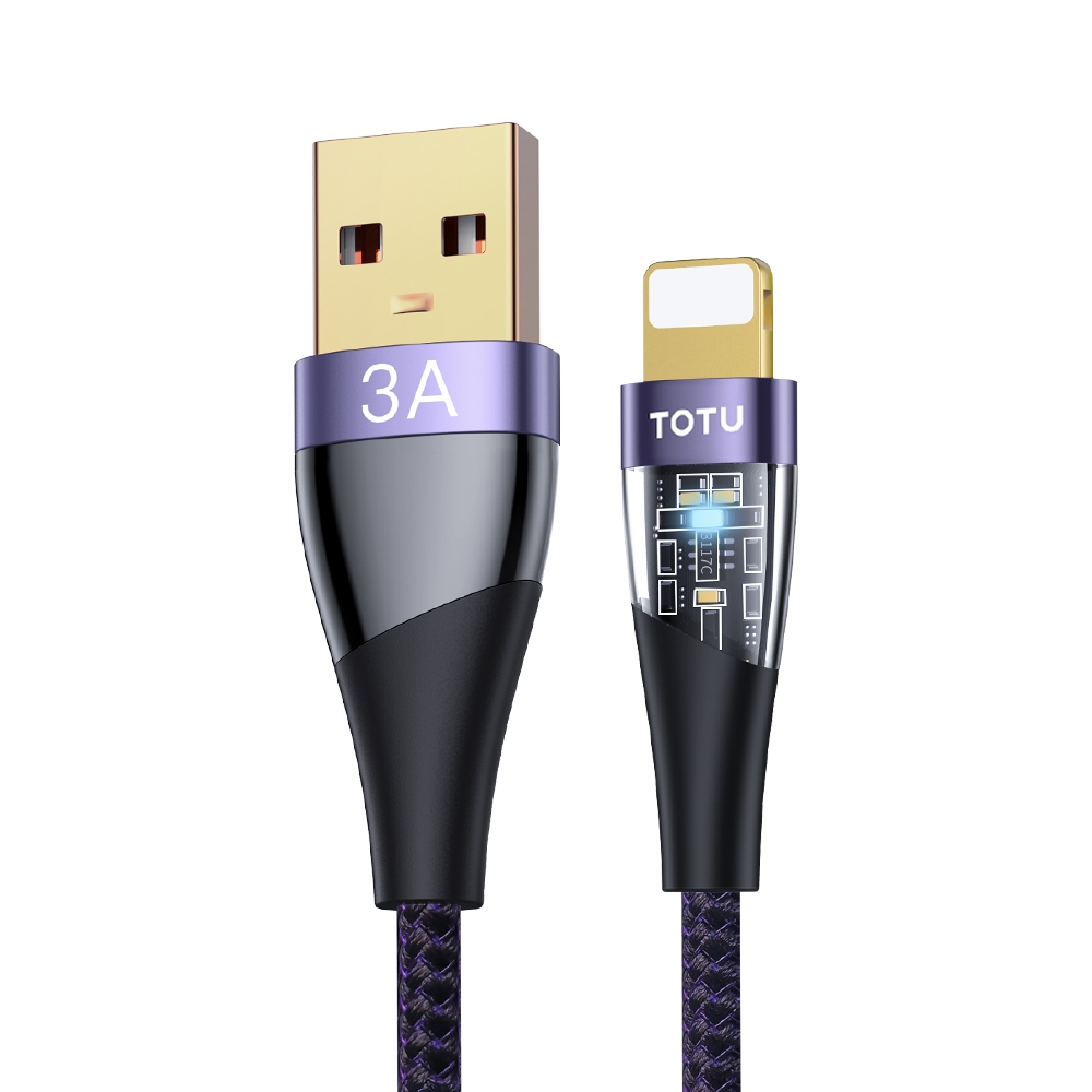 TOTU BT-018 Ming Series 3A USB to 8 Pin Fast Charging Data Cable, Length:1.5m(Purple) - Shopkiz.com