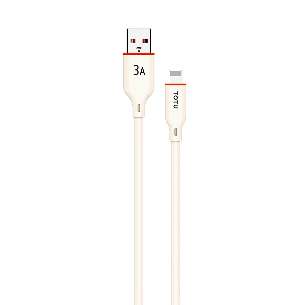TOTU CB-6-L 15W USB to 8 Pin Silicone Data Cable, Length: 1m(Beige) - Shopkiz.com