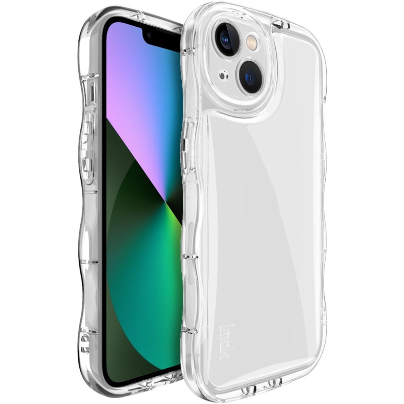 For iPhone 14 IMAK Wave Bubble Soft Shockproof Phone Case(Transparent) - Shopkiz.com