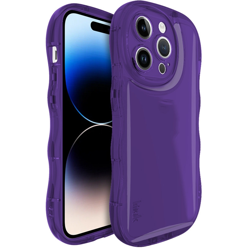 For iPhone 15 Pro IMAK Wave Bubble Soft Shockproof Phone Case(Purple) - Shopkiz.com