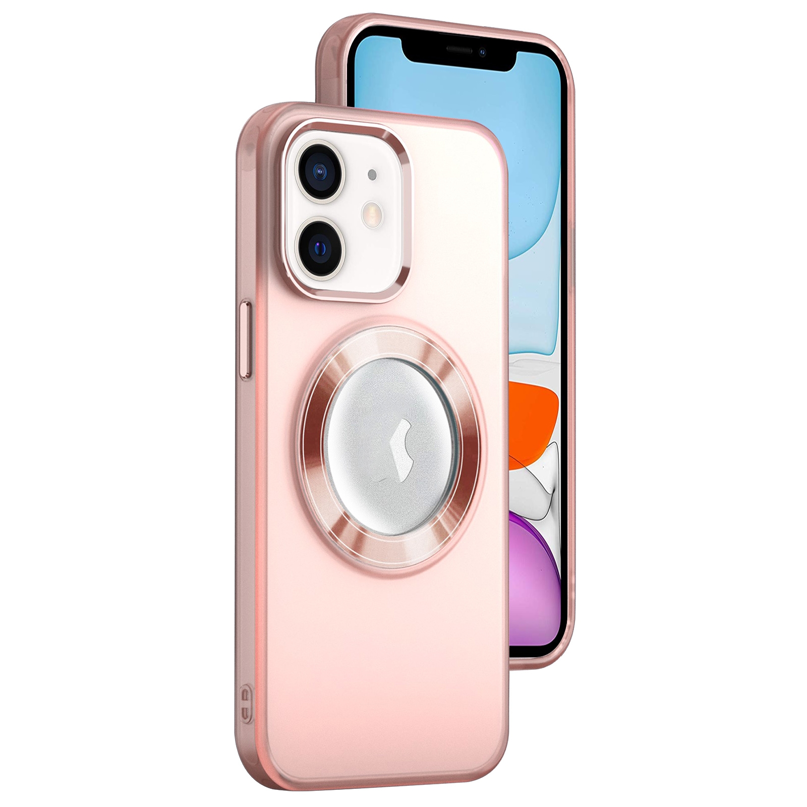 For iPhone 11 MagSafe Skin-feel CD Texture PC Phone Case(Pink) - Shopkiz.com