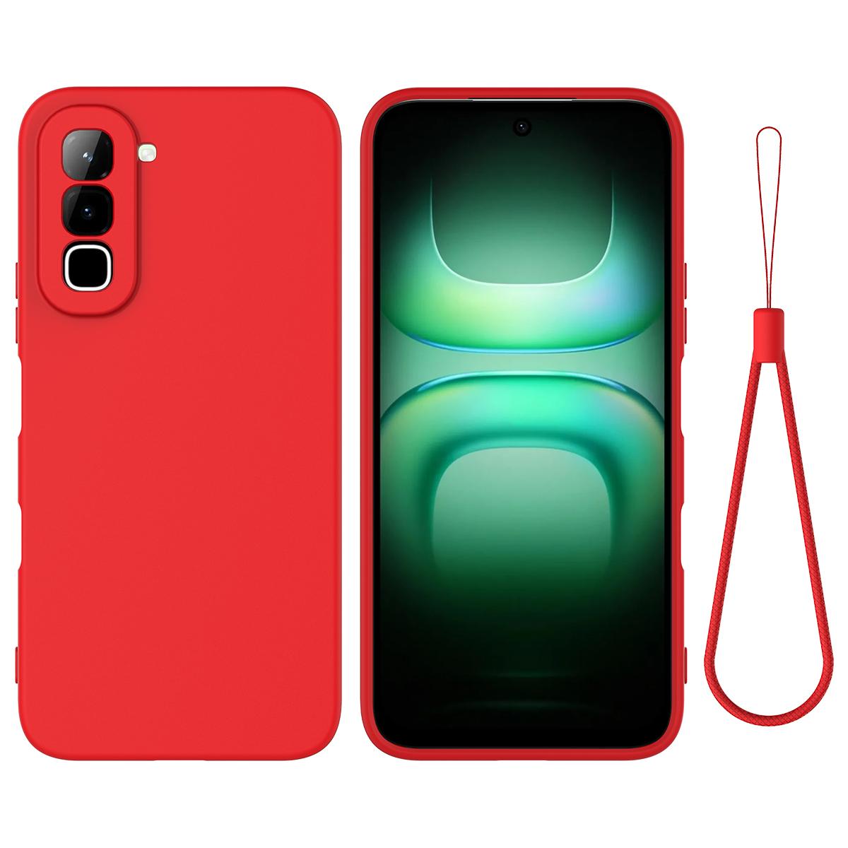 For Infinix Hot 70 Solid Color Liquid Silicone Dropproof Full Coverage Phone Case(Red) - Shopkiz.com