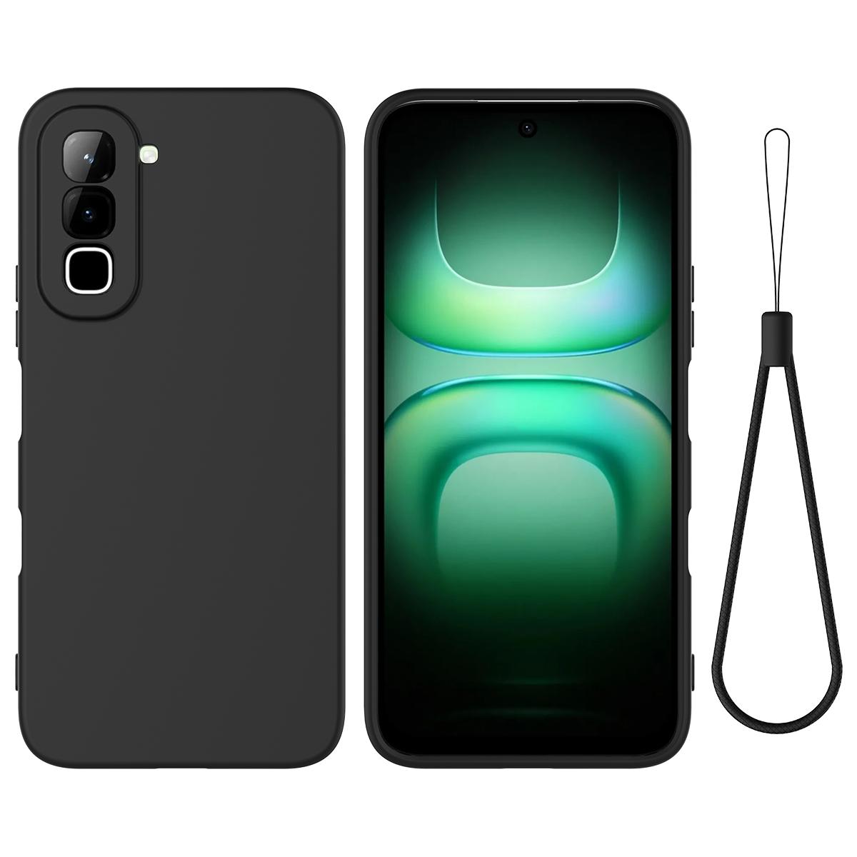 For Infinix Hot 70 Solid Color Liquid Silicone Dropproof Full Coverage Phone Case(Black) - Shopkiz.com