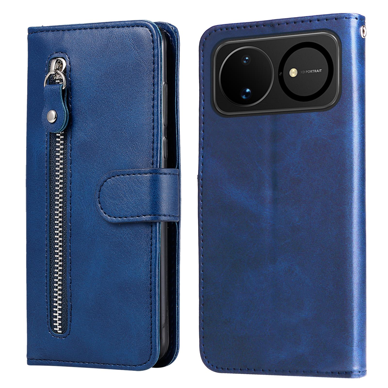 For Huawei nova 16 Fashion Calf Texture Zipper Leather Phone Case(Blue) - Shopkiz.com