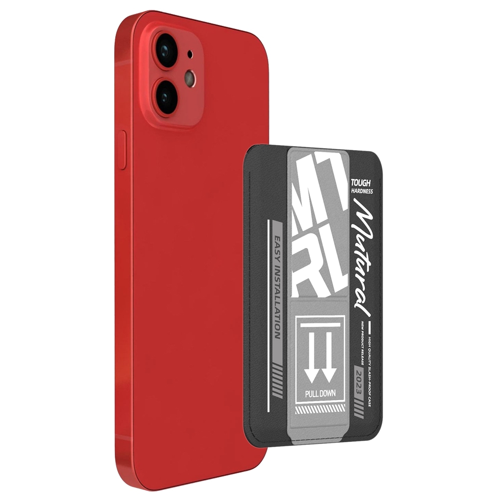 For iPhone 12 / 12 Pro mutural Chuncai Series Magnetic Holder Card Slot(Black Grey) - Shopkiz.com