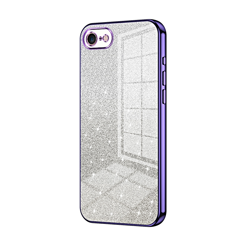 For iPhone SE 2022 / 2020 / 8 / 7 Gradient Glitter Powder Electroplated Phone Case(Purple) - Shopkiz.com