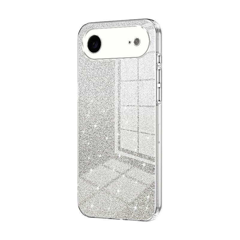 For iPhone Air Gradient Glitter Powder Electroplated Phone Case(Transparent) - Shopkiz.com