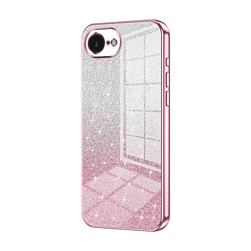 For iPhone 17e / 16e Gradient Glitter Powder Electroplated Phone Case(Pink) - Shopkiz.com