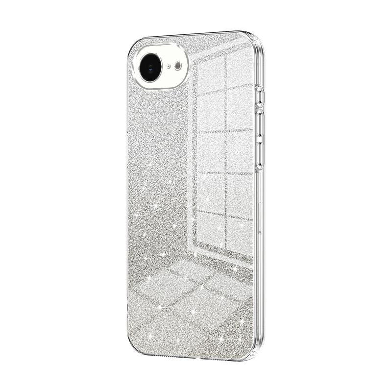 For iPhone 17e / 16e Gradient Glitter Powder Electroplated Phone Case(Transparent) - Shopkiz.com