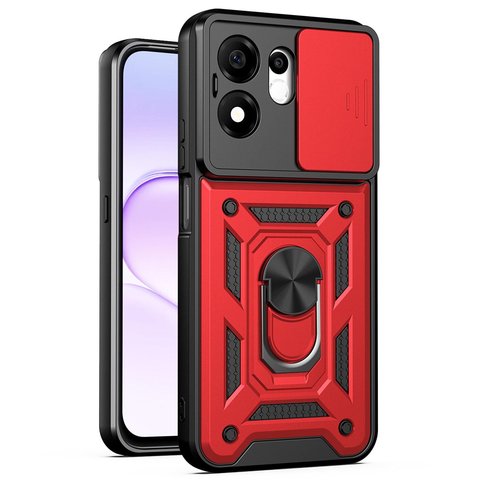 For Honor 600 Smart 5G Sliding Camera Cover Design TPU+PC Phone Case(Red) - Shopkiz.com