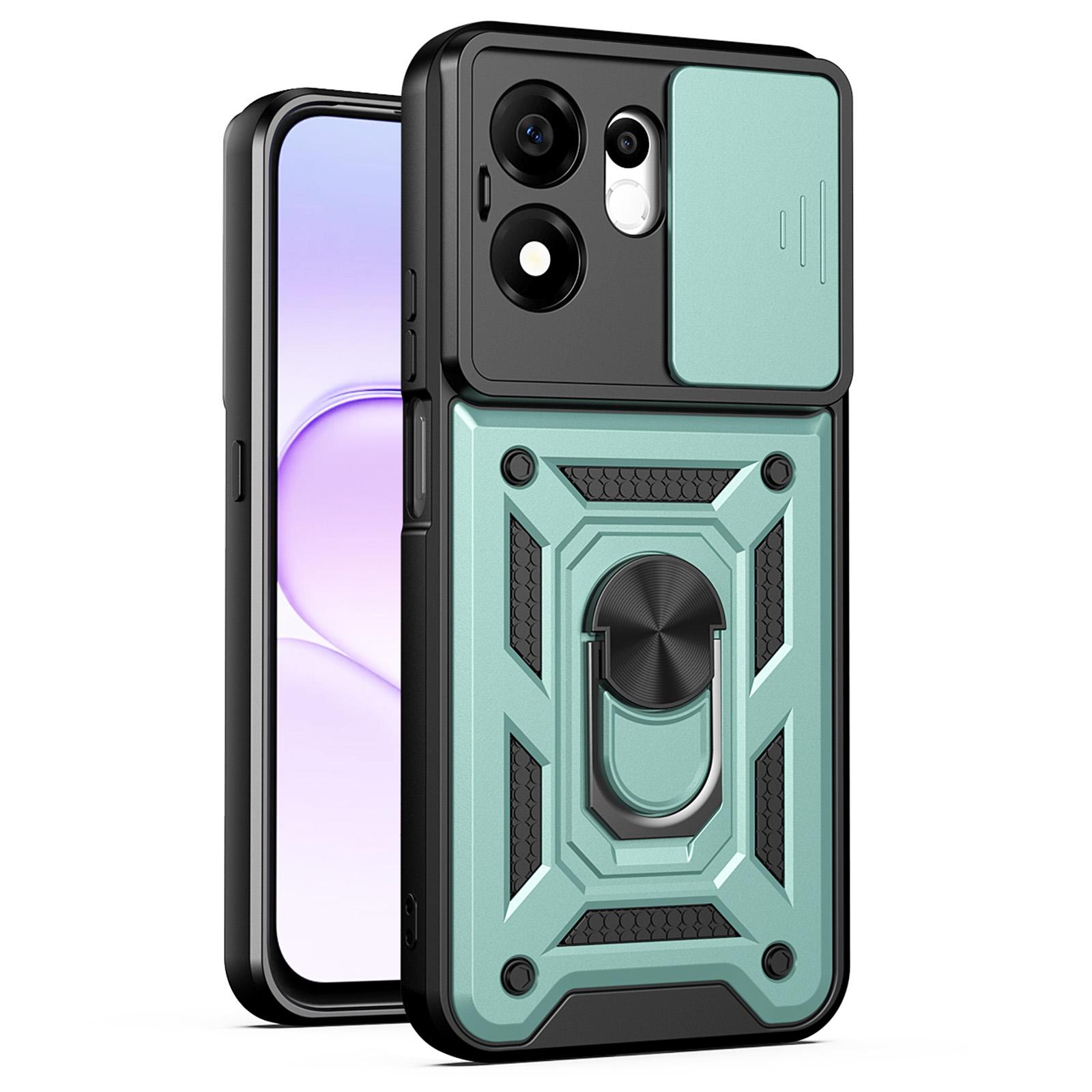 For Honor 600 Smart 5G Sliding Camera Cover Design TPU+PC Phone Case(Green) - Shopkiz.com