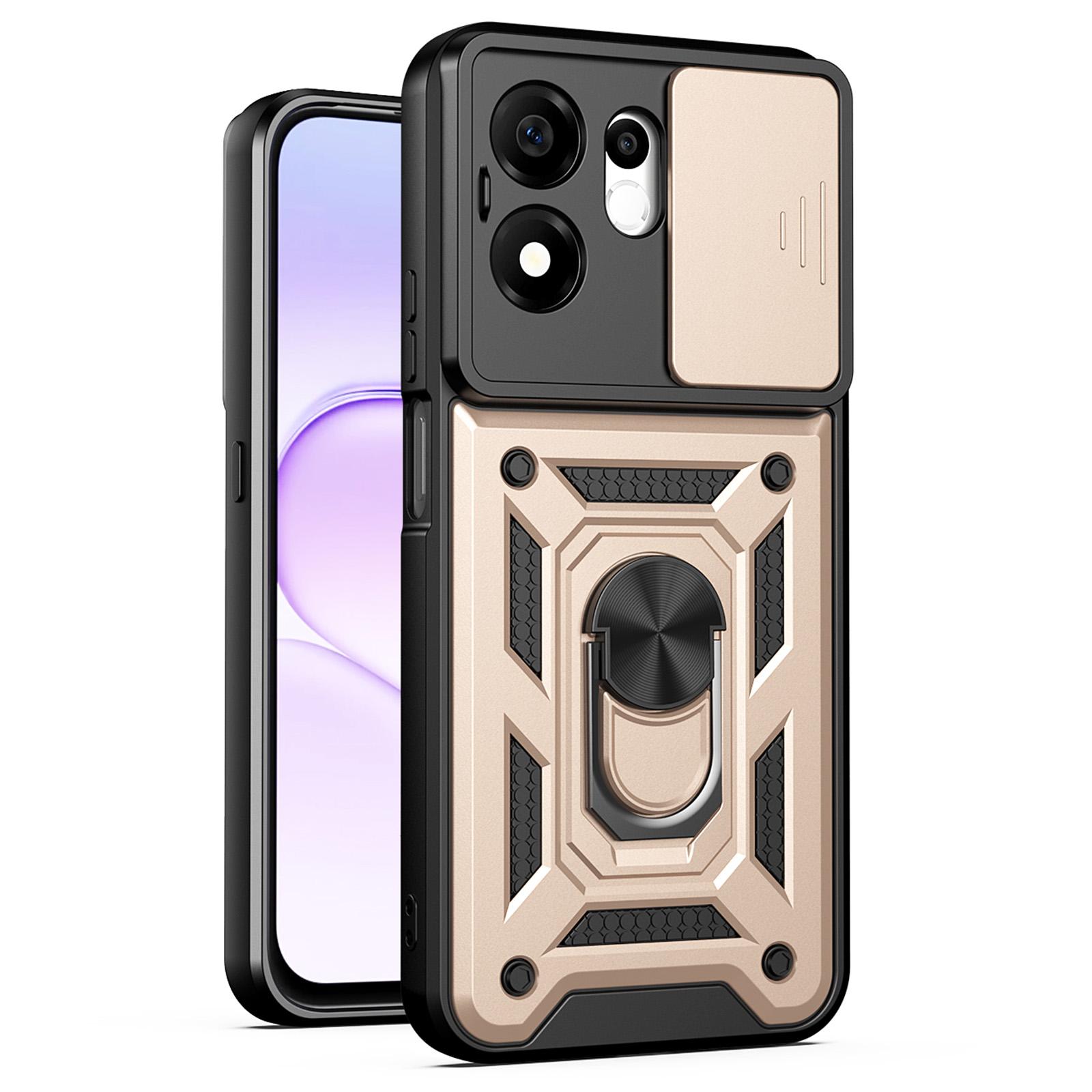 For Honor 600 Smart 5G Sliding Camera Cover Design TPU+PC Phone Case(Gold) - Shopkiz.com
