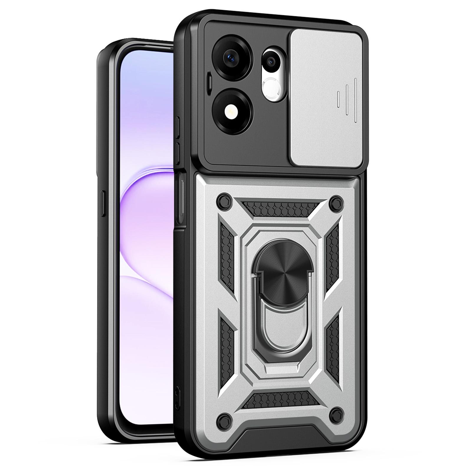 For Honor 600 Smart 5G Sliding Camera Cover Design TPU+PC Phone Case(Silver) - Shopkiz.com