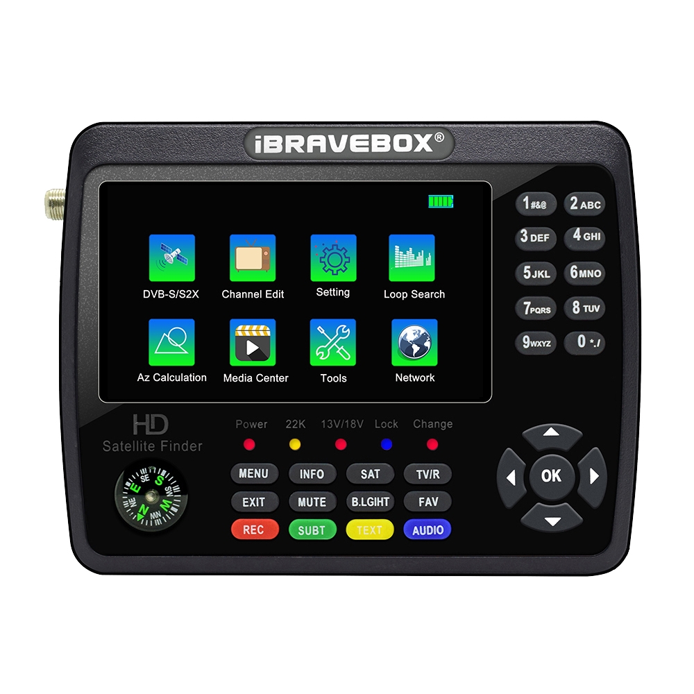 iBRAVEBOX V10 Finder Max 4.3 inch Display Digital Satellite Meter Signal Finder, Support DVB-S/S2/S2X, Plug Type:AU Plug(Black) - Shopkiz.com