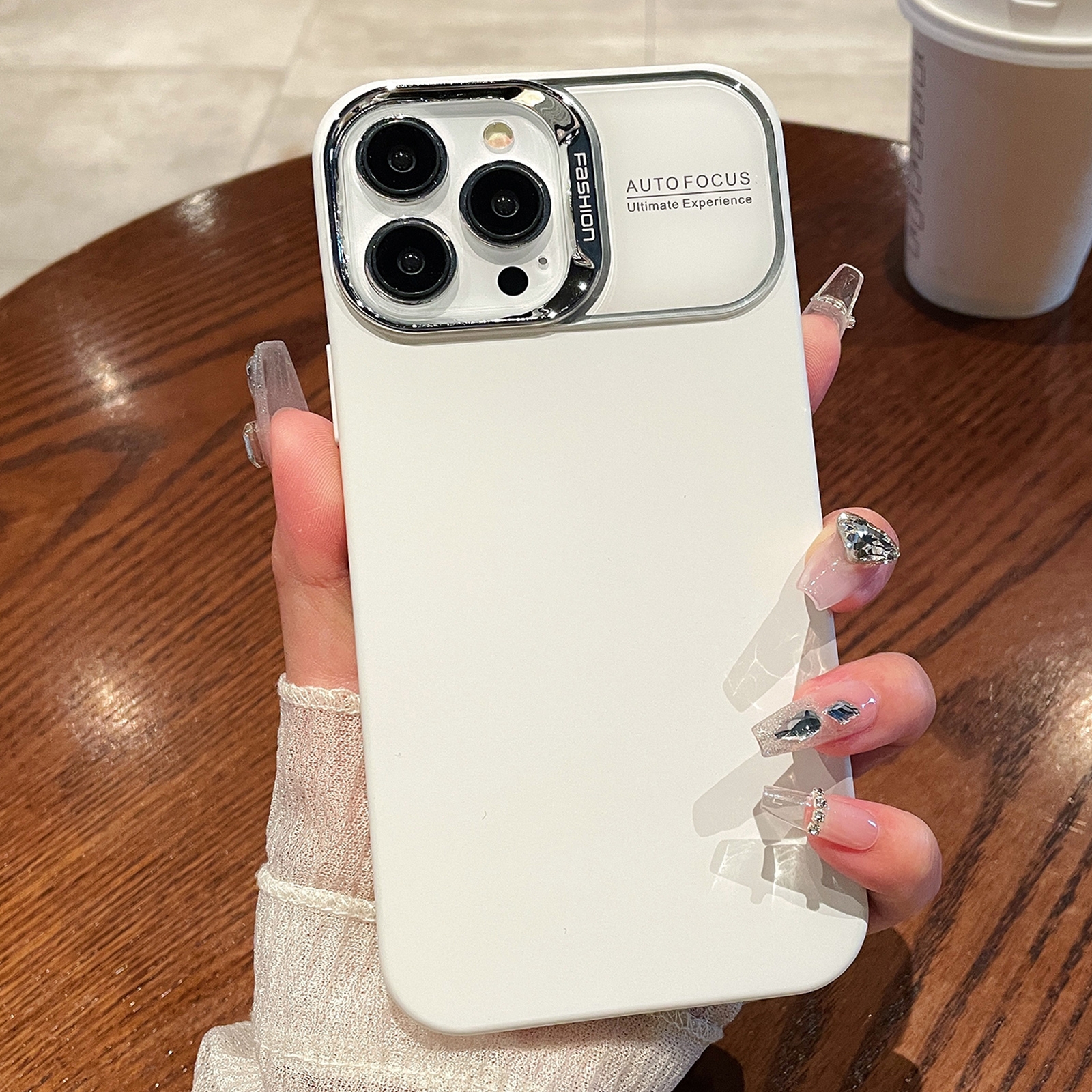 For iPhone 15 Pro Max Skin Feel PC Liquid Silicone Phone Case(Pure White) - Shopkiz.com