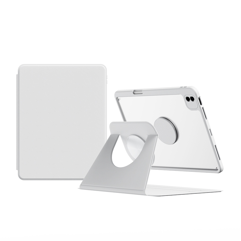 For iPad 10.2 2021 / 2020 Detachable Magnetic Rotation Smart Leather Tablet Case(White) - Shopkiz.com