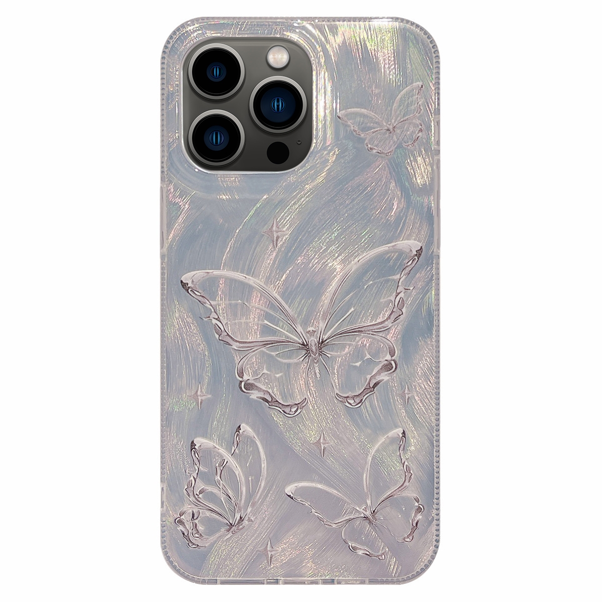 For iPhone 13 Pro Dual-sided Silver-printed IMD PC + TPU Phone Case - Shopkiz.com