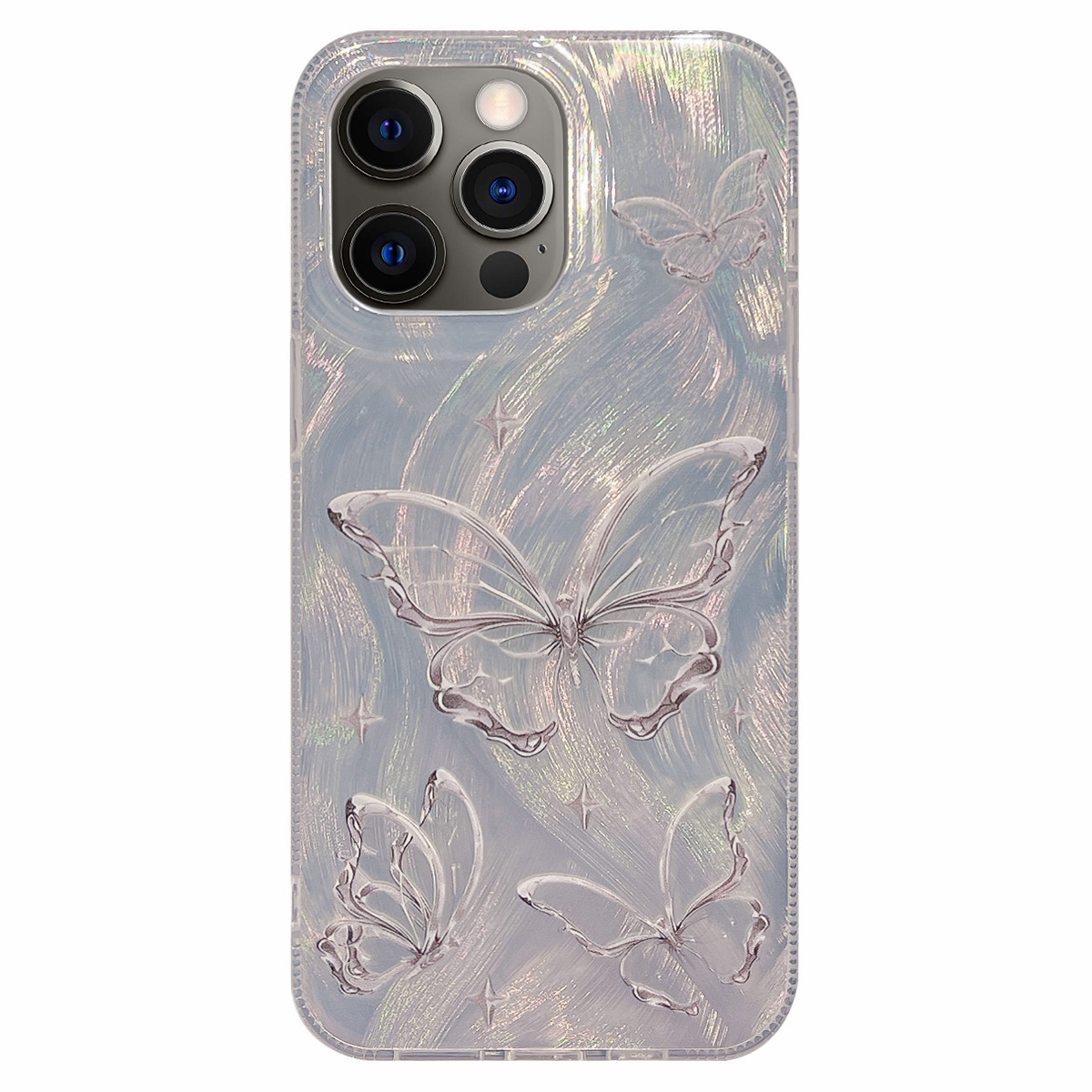 For iPhone 12 Pro Max Dual-sided Silver-printed IMD PC + TPU Phone Case - Shopkiz.com