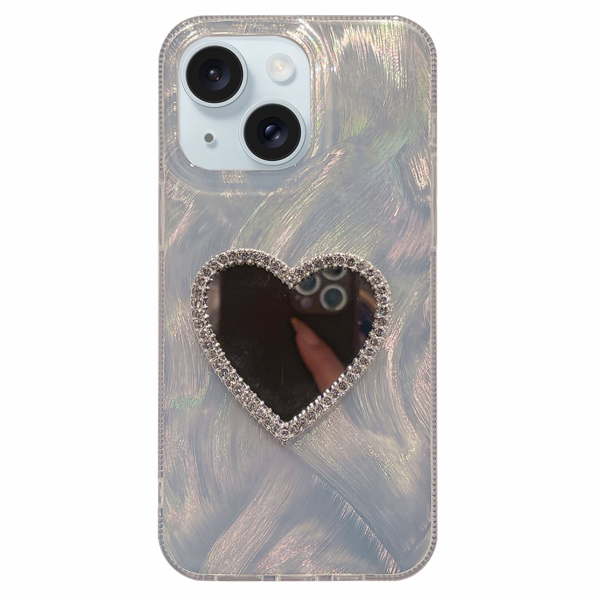 For iPhone 15 Dual-sided IMD PC + TPU Phone Case with Mirror - Shopkiz.com