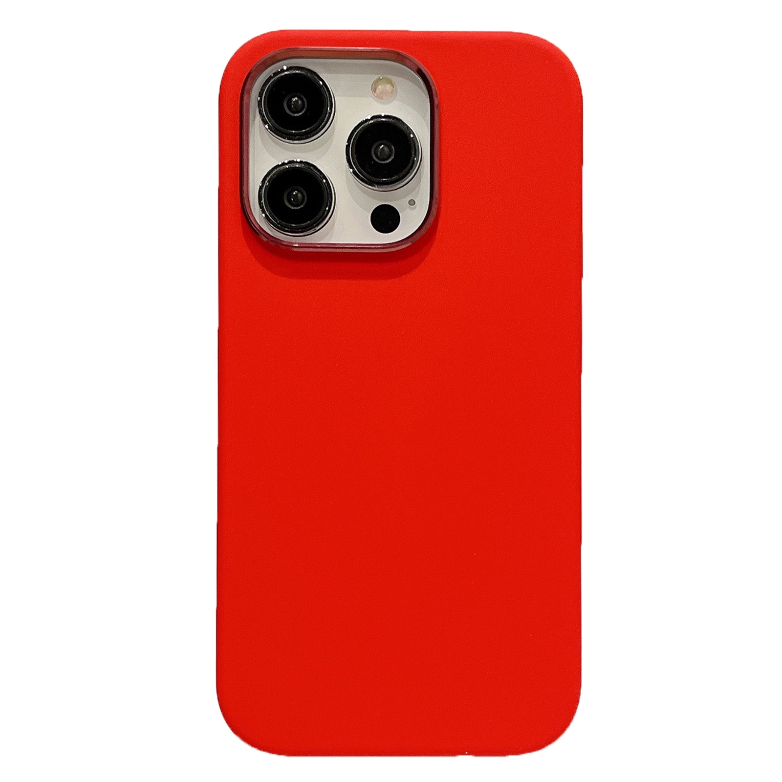 For iPhone 12 Pro Max Electroplated Metal Lens Frame Design MagSafe Silicone Phone Case(Red) - Shopkiz.com