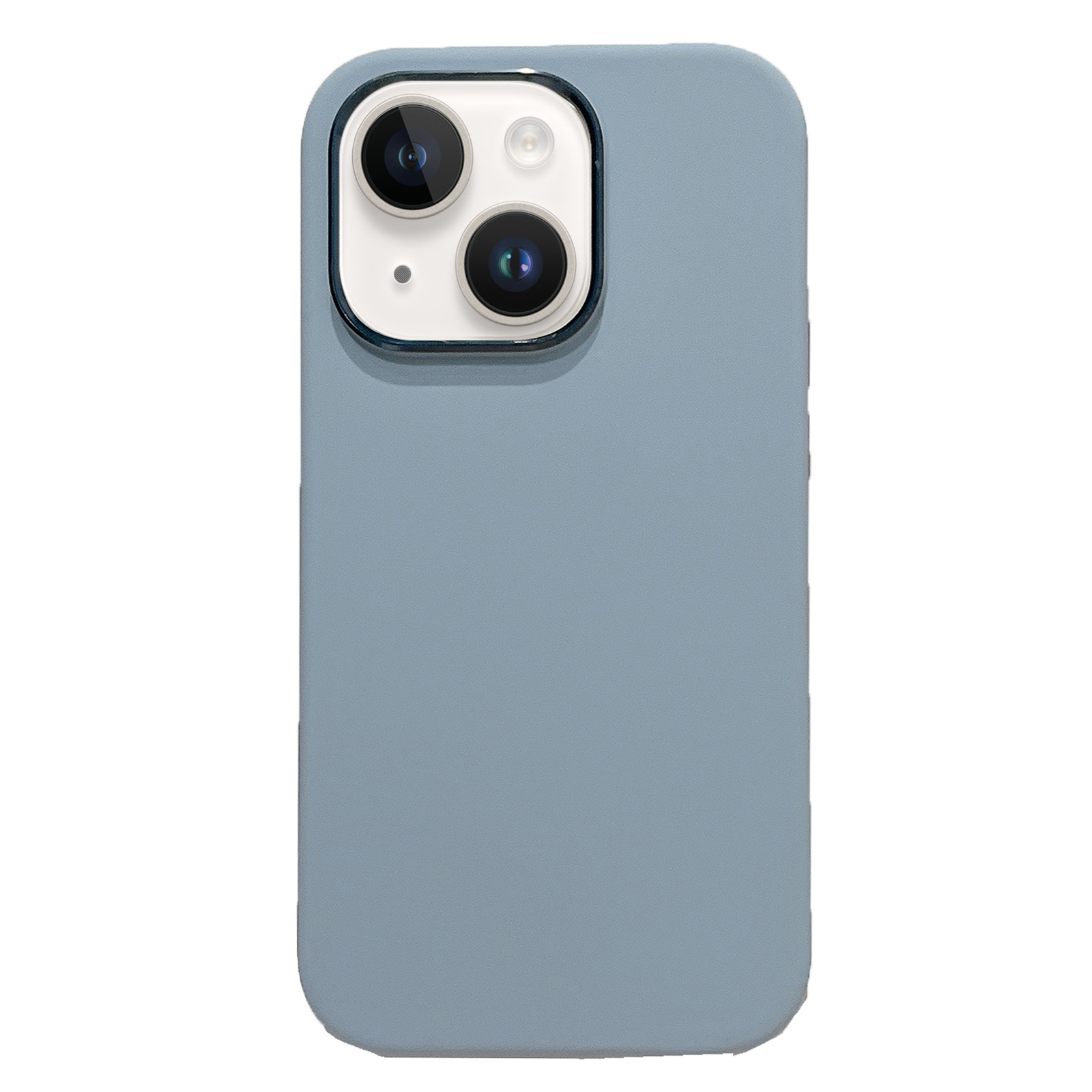 For iPhone 14 Electroplated Metal Lens Frame Design MagSafe Silicone Phone Case(Light Blue) - Shopkiz.com