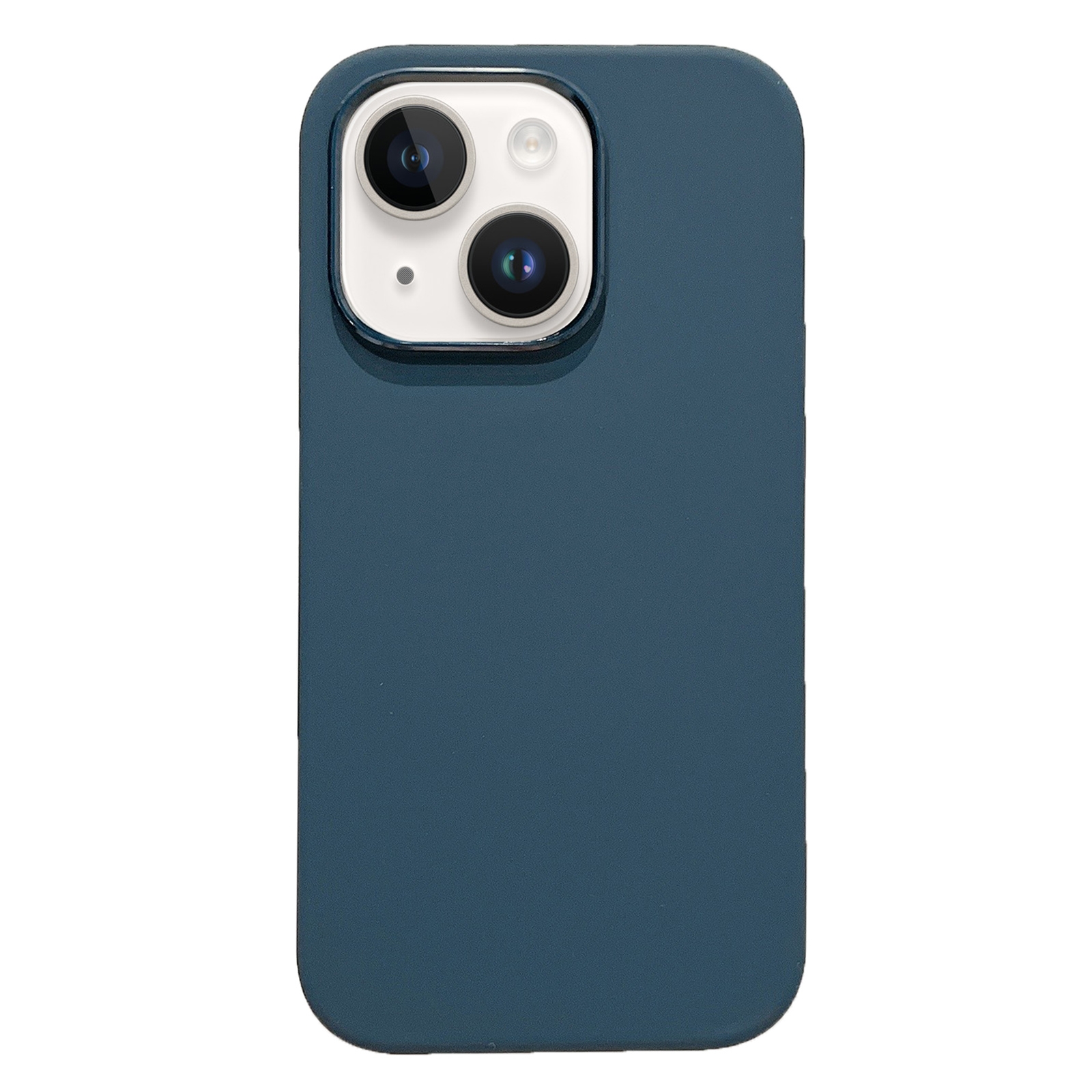 For iPhone 15 Electroplated Metal Lens Frame Design MagSafe Silicone Phone Case(Dark Blue) - Shopkiz.com