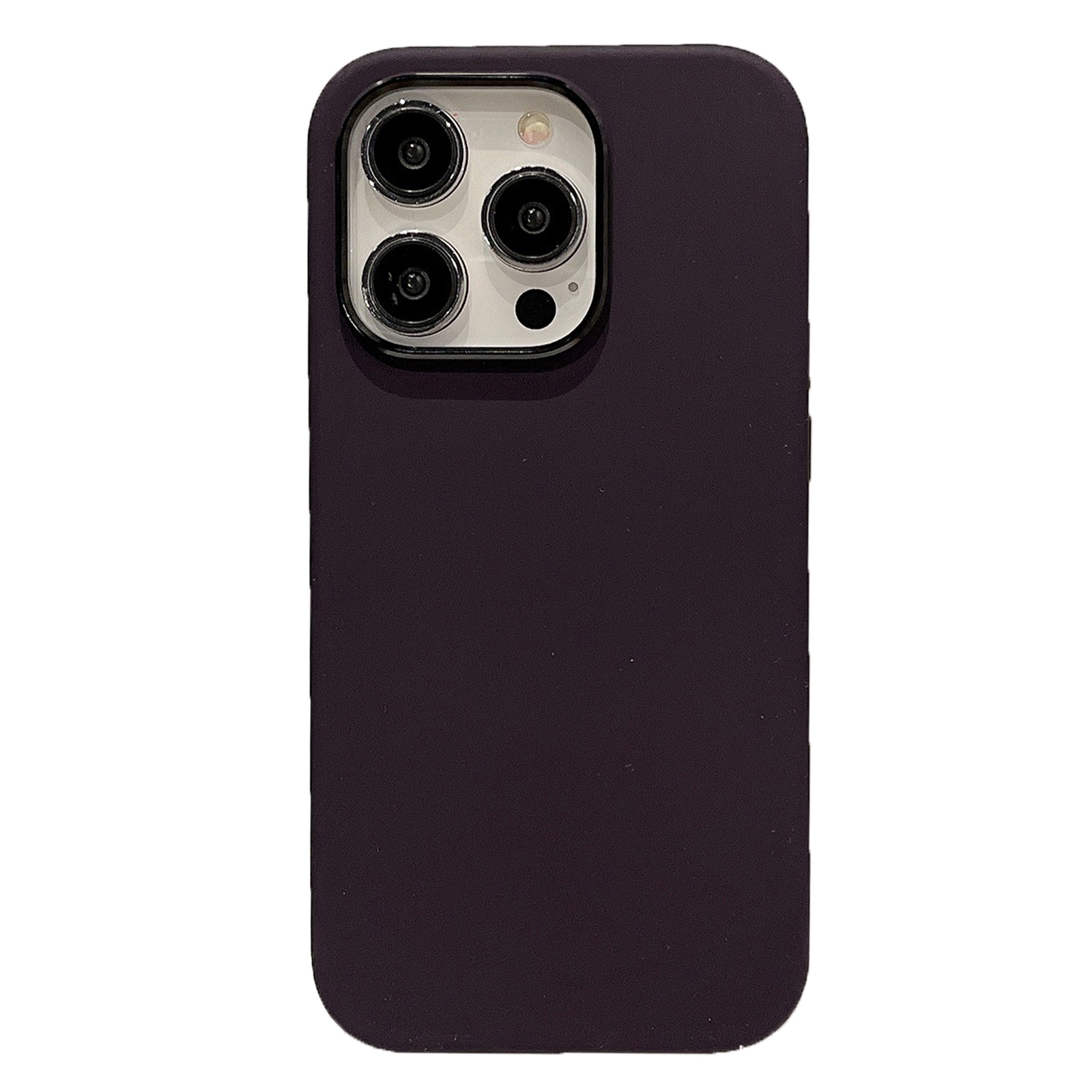 For iPhone 15 Pro Electroplated Metal Lens Frame Design MagSafe Silicone Phone Case(Dark Coffee) - Shopkiz.com