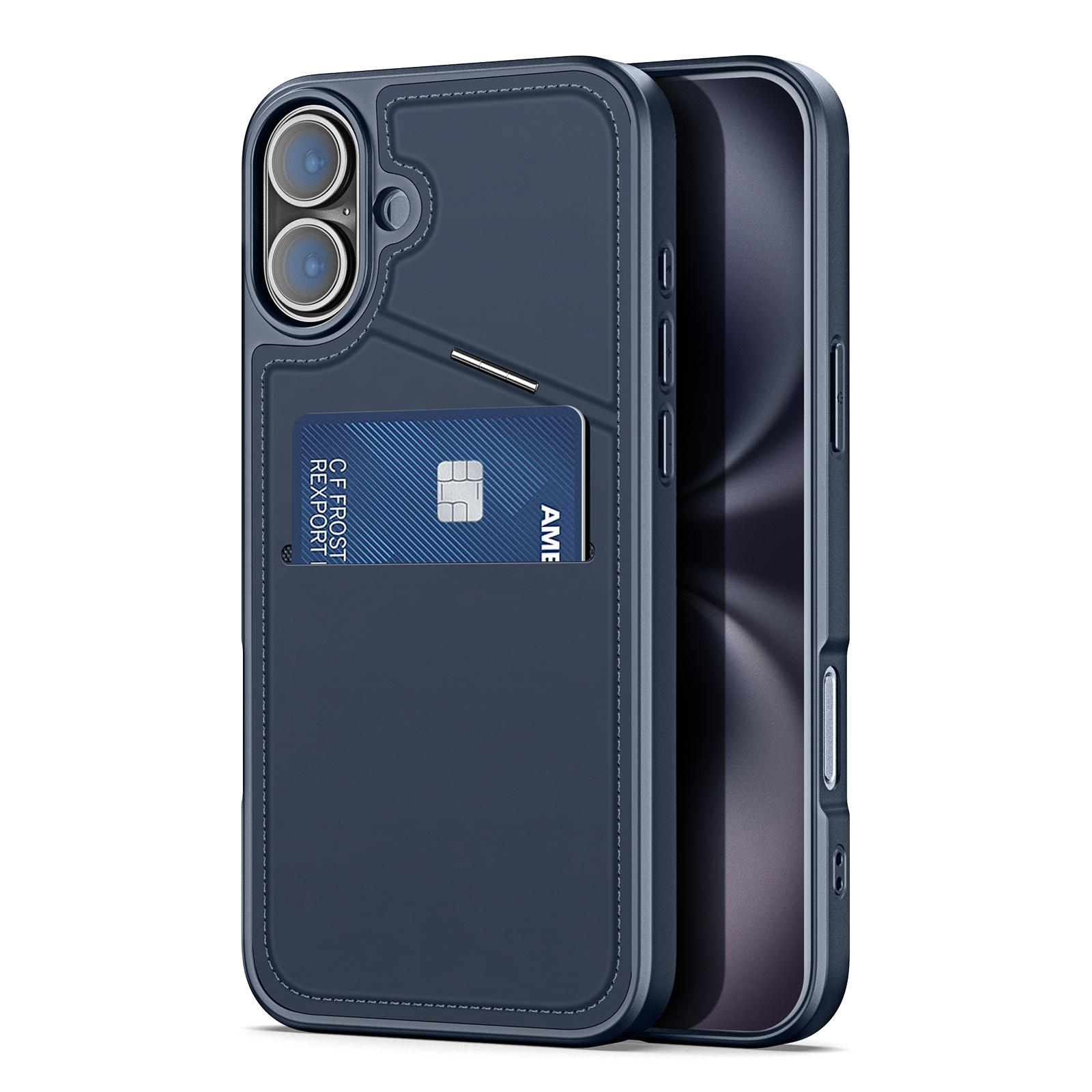 For iPhone 16 Plus DUX DUCIS Rafi II Series MagSafe Magnetic Holder RFID Phone Case(Blue) - Shopkiz.com