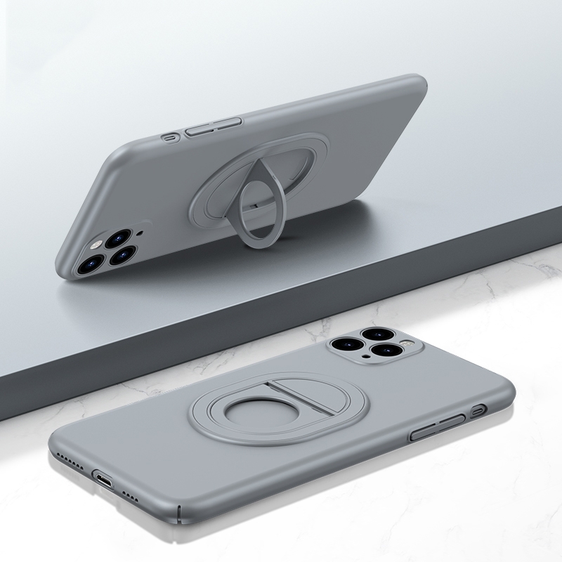 For iPhone 11 Pro Max Magsafe Hidden Fold Holder Full Coverage Shockproof Phone Case(Grey) - Shopkiz.com