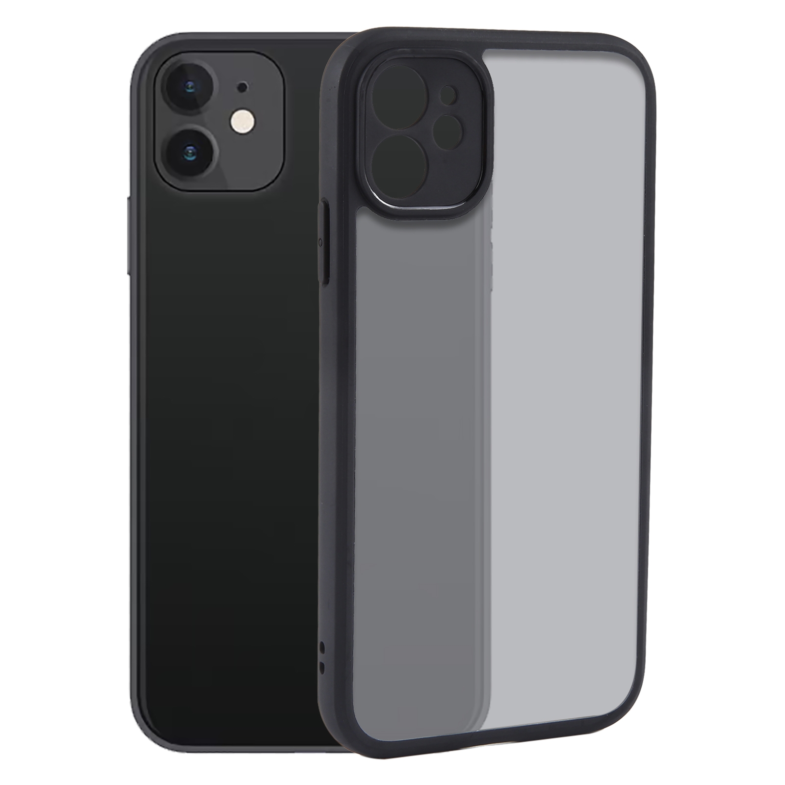 For iPhone 11 Fine Pore Matte Black TPU + PC Phone Case - Shopkiz.com