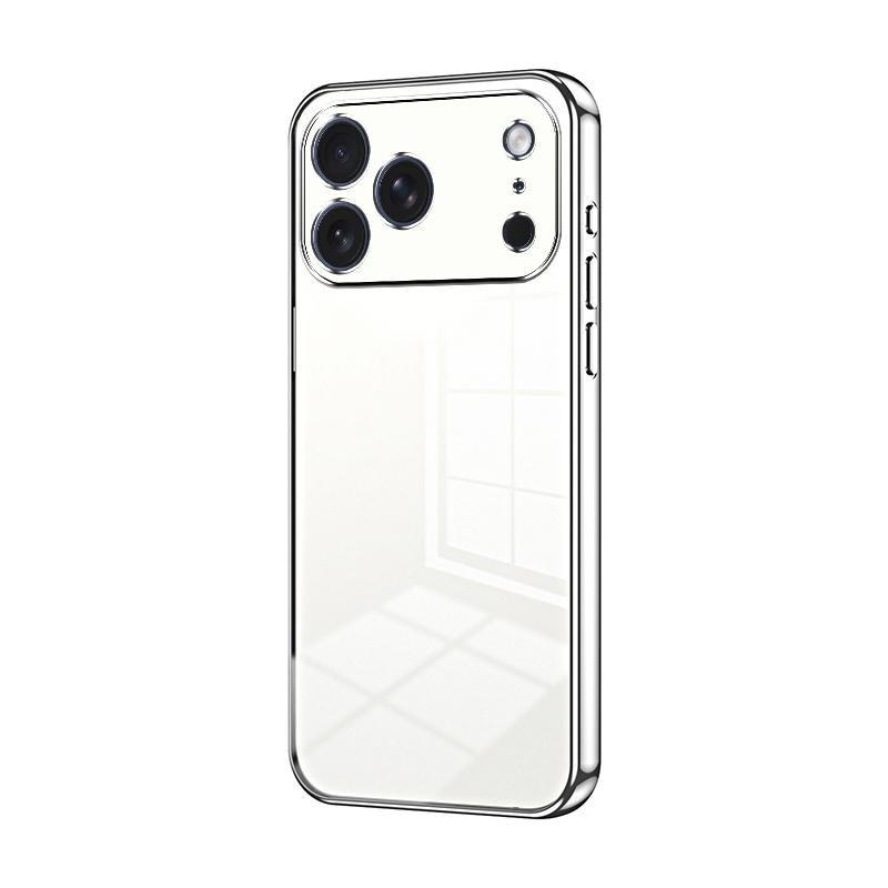 For iPhone 17 Pro Max Transparent Plating Fine Hole Phone Case(Silver) - Shopkiz.com