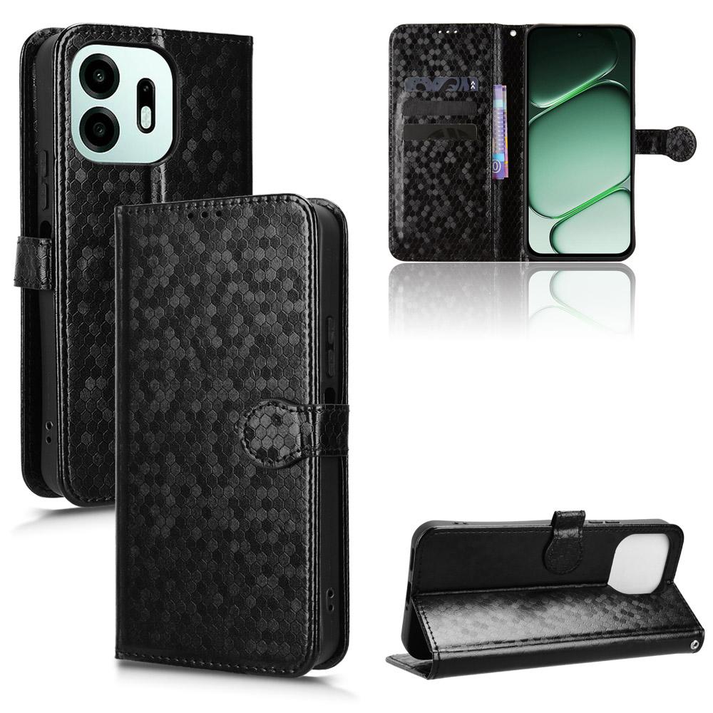 For OnePlus N6 4G Honeycomb Dot Texture Leather Phone Case(Black) - Shopkiz.com