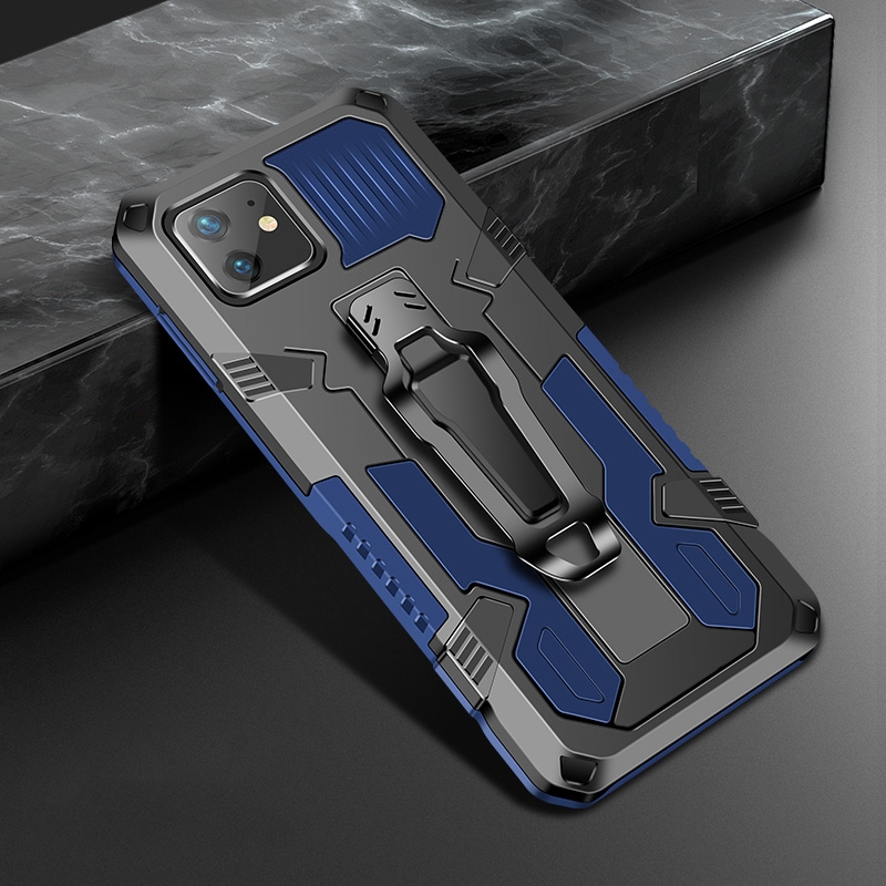 For iPhone 11 Pro Machine Armor Warrior Shockproof PC + TPU Protective Case(Royal Blue) - Shopkiz.com